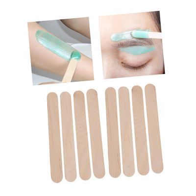 Didiseaon 50pcs Hair Removal Wax Sticks Wooden Applicator Tongue Depressors for Eyebrow Ear Waxing