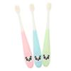 BCOATH 3pcs Boys and Girls Travel Toothbrush Soft Bristle Cartoon Design Silicone Handle for Boy Girl's Daily Use and Travel Convenience Random Color view 1