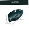PRETYZOOM Leaf-shaped Ceramic Soap Dish Draining Design Easy to Clean Soap Holder for Bathroom and -saving Tray for Bar Stylish Glaze Finish view 2