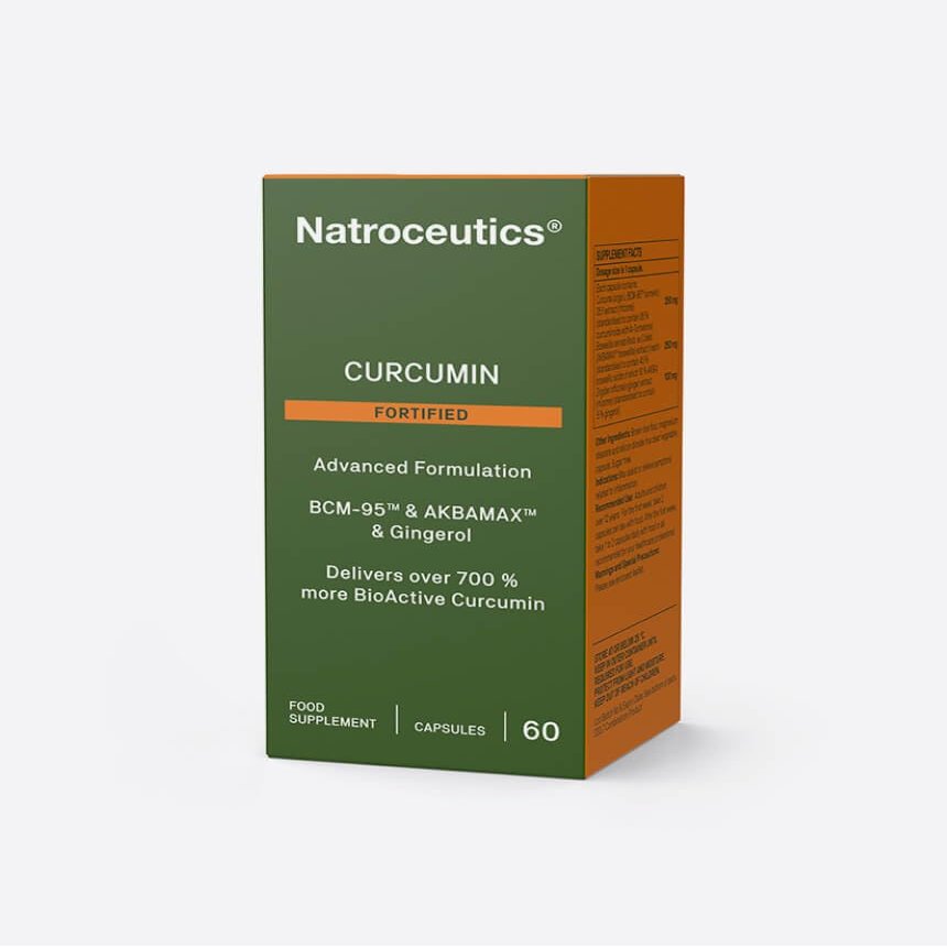 Natroceutics Curcumin Fortified |60 Vegan Capsules| Advanced Formulation| BCM-95 & Akbamax & Gingerol|Delivers Over 700% More Bioactive Curcumin|