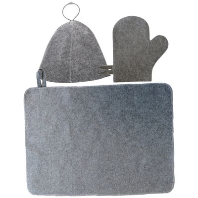 BESPORTBLE Sauna Hat Mitten Mat Felt Breathable Sauna Pad Easy to Store Keeps Head and Hair from Overheating Bath and Spa Accessory for Women