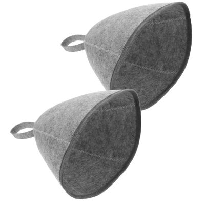 minkissy 2pcs Unisex Thick Felt Sauna Hats for Hair Protection Spa and Sauna Activities Hanging Ring Comfortable Design for Long and Curly Hair