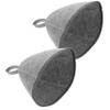 minkissy 2pcs Unisex Thick Felt Sauna Hats for Hair Protection Spa and Sauna Activities Hanging Ring Comfortable Design for Long and Curly Hair view 1