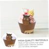 PRETYZOOM 24pcs Animal 3D Cake Wrappers Cupcake Wrapper Decorations Accessories Paper Birthday Cake for Party Dessert Table view 3