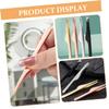 Didiseaon Lash Tool for Beauty Care for False Eyelashes and Fine Eyebrow Hairs Eyelash Tweezers and Eyebrow Tweezers Set 4pcs Made of Stainless Steel with Matte Finish, Easy Gripping view 2