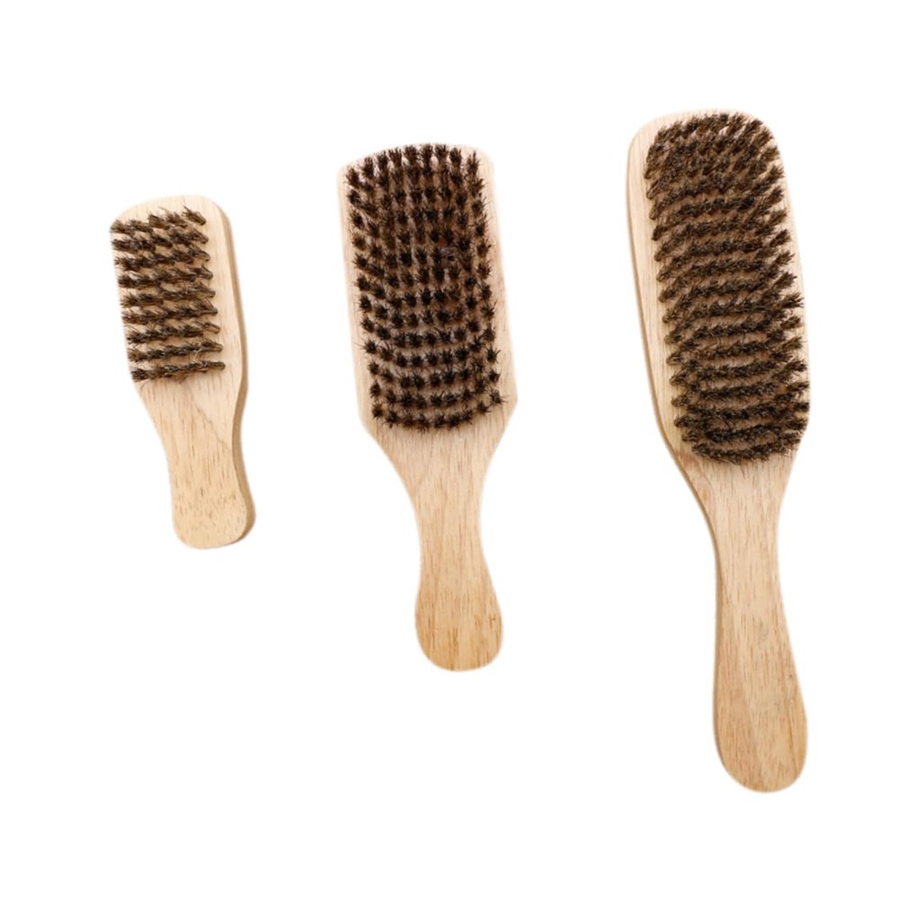 DOITOOL 3pcs Beard Grooming Brush Handle Soft Bristle Cleaning Brush for Men's Facial Care Barber Supply