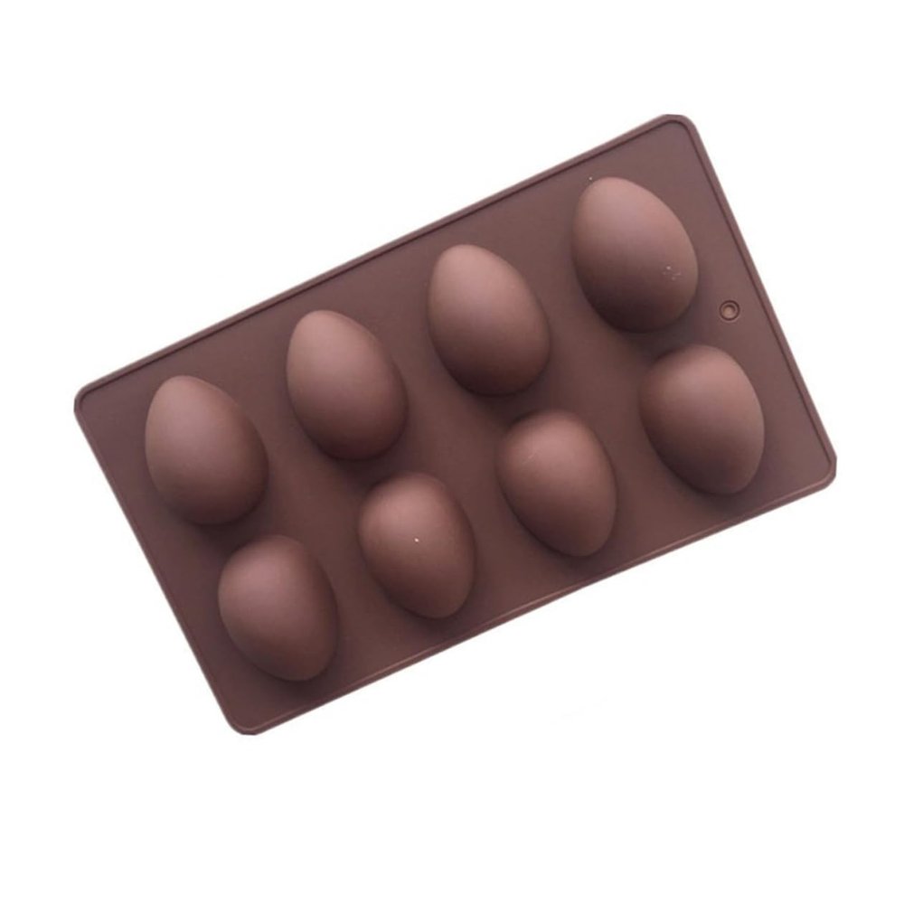 OUNONA Easter Egg Silicone Moulds 2 Pcs 8 Cavity Baking Moulds for Jelly Cake Candy Non-Stick Easy to Use