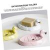 IMIKEYA Self Draining Soap Holder Ceramic Soap Dish for Bathroom/toilet Wall Mount Soap Dishes Drainage view 2