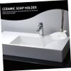 IMIKEYA Self Draining Soap Holder Ceramic Soap Dish for Bathroom/toilet Wall Mount Soap Dishes Drainage view 4