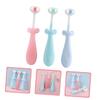 Housoutil 3pcs Cute Boy Girl Toothbrush Soft Bristles Non-Slip Handle for Boys and Girls Toothbrush for Year Old view 3