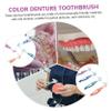 Housoutil 4pcs Dual Head Denture Toothbrush Set, Portable False Teeth Brush with Soft Bristles, Multi-Colored for Effective Denture Cleaning and Plaque Removal, Suitable for Random Color view 4