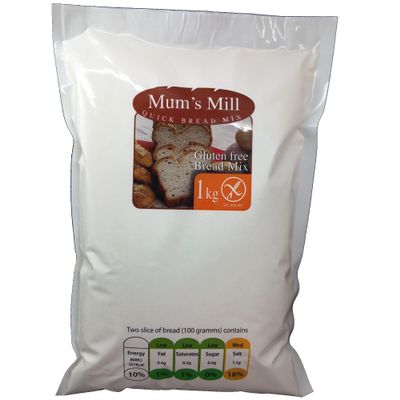 Quick Bread Mix - Gluten Free Bread Mix 1kg - Ideal for Bread Machines and Bread Makers - Rich in dietary fibre and Psyllium