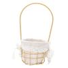 Zerodeko Handmade Art Flowerpot Golden Plant Container for Wedding Party Chic Decor Portable Sundries Basket view 1