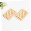 CAXUSD Double Layer Wood Soap Holder Soap Dish Tray Natural for Kitchen Bathroom Organizer view 4