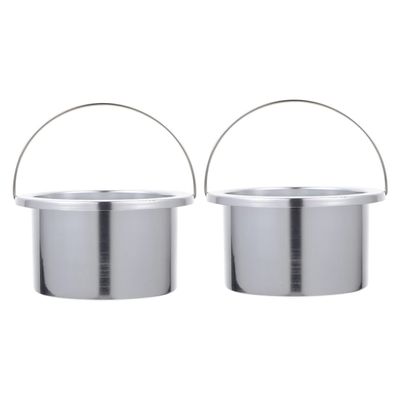 TOPPERFUN 2pcs Wax Heater Inner Pots 100mm Aluminum Wax Melting Bowls for Professional Hair Removal Kit Accessories