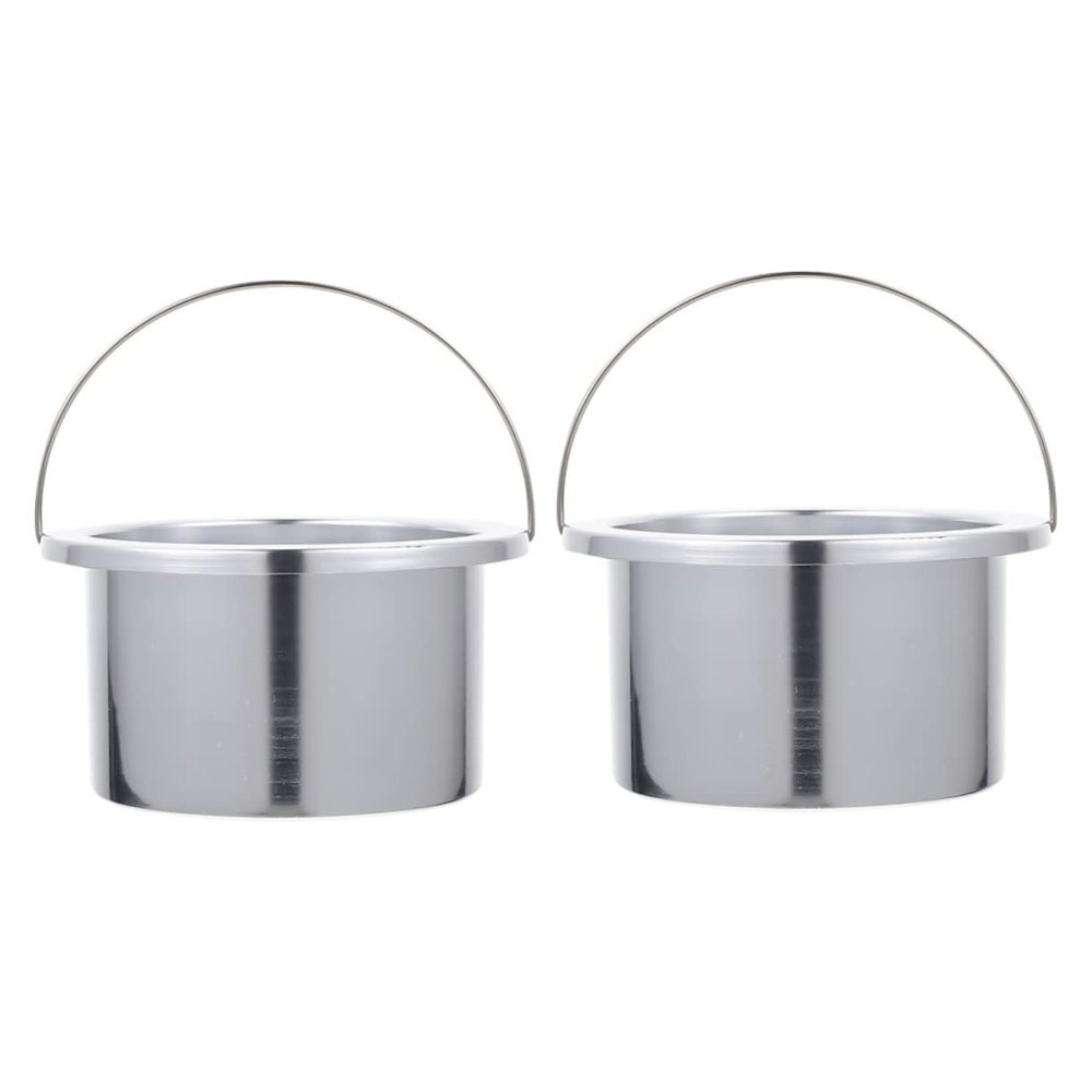TOPPERFUN 2pcs Wax Heater Inner Pots 100mm Aluminum Wax Melting Bowls for Professional Hair Removal Kit Accessories