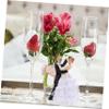 ABOOFAN Wedding Cake Figurine Set Adorable Bride and Groom Decor for Cake Home Desk Display view 3