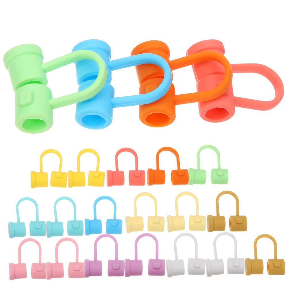 24pcs Silicone Straw Cap Reusable Drinking Straw Cover