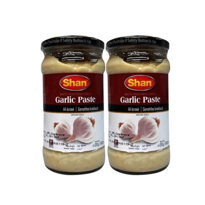 Shan Garlic Paste, for Spicy Authentic Flavor, Taste and Healty Food Preparation, Versatile Usage, No Added Preservatives, Pakistan Origin, 310g (Pack of 2)