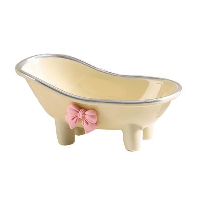 TOPBATHY Butterfly Bow Soap Dish Tray Draining Base Silver Plated Bathroom Soap Holder for Shower and Vanity Counter