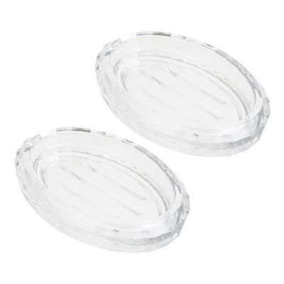 Zerodeko 2pcs Bathroom Soap Dish Glass Soap Holder for Shower Case Home Container Bar Holder