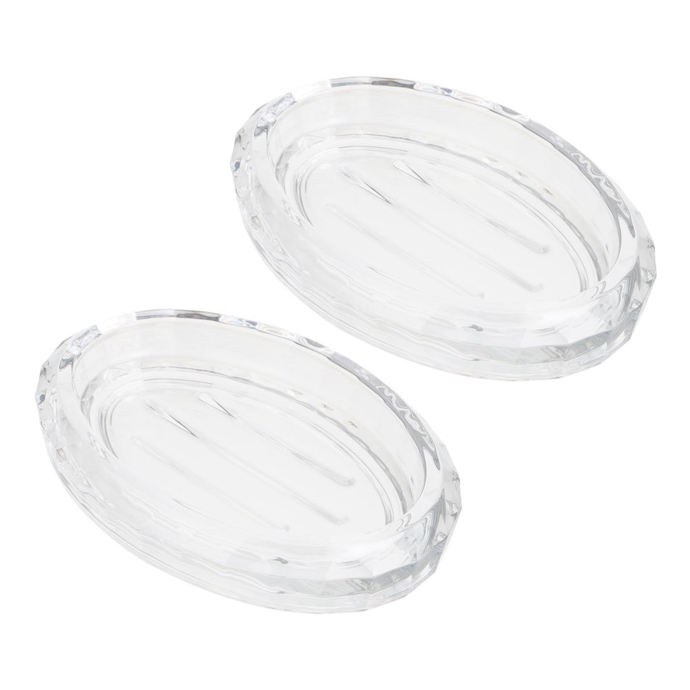 Zerodeko 2pcs Bathroom Soap Dish Glass Soap Holder for Shower Case Home Container Bar Holder
