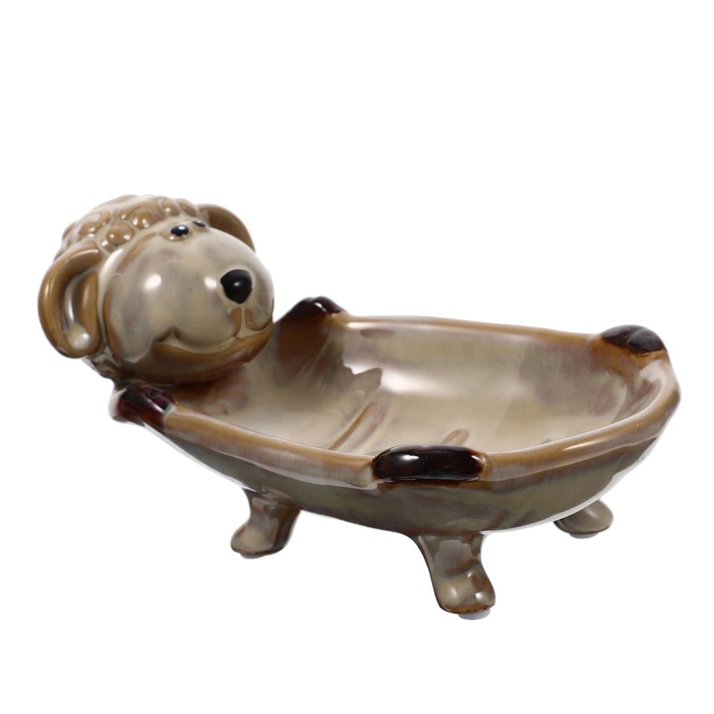 Zerodeko Ceramic Soap Dish Animals Cute Soap Dish Bathroom Accessories for Bathroom