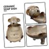 Zerodeko Ceramic Soap Dish Animals Cute Soap Dish Bathroom Accessories for Bathroom view 3