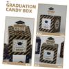 ABOOFAN 50pcs Graduation Candy Box Square Paper Bachelor Hat Candy Case for Graduation Party Decorations School Leavers Favors view 3