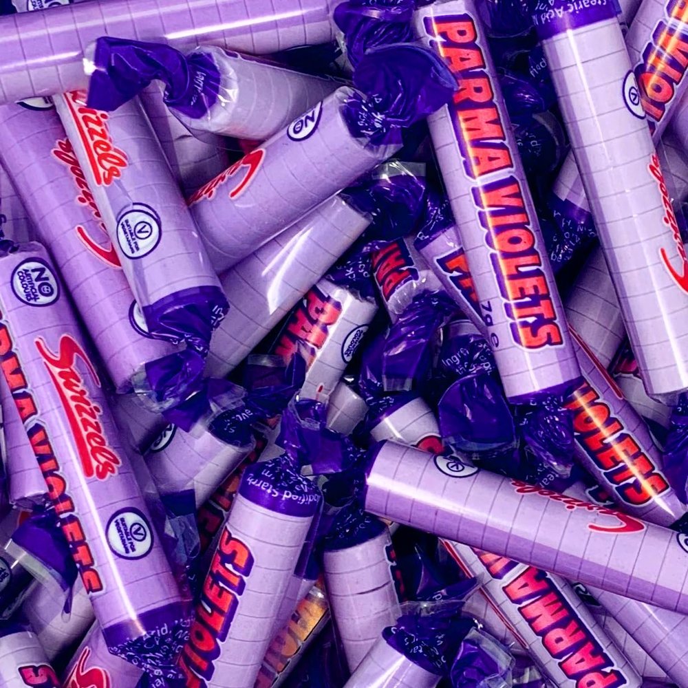 50 Parma Violet Sweets  50 Pack Bulk Bag  Assorted Sweet Pick and Mix for Parties, Gifts, and Sharing.