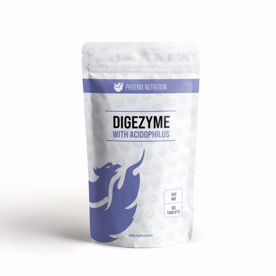 DigeZyme 150mg with Lactobacillus Acidophilus x 60 Tablets