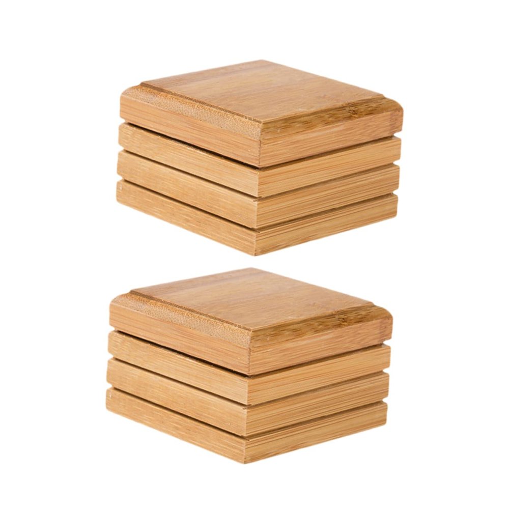 CAXUSD 2pcs Quality Bamboo Soap Holder Drainage Soap Dish of Boxes for Bathroom