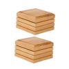 CAXUSD 2pcs Quality Bamboo Soap Holder Drainage Soap Dish of Boxes for Bathroom view 1