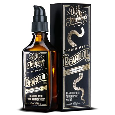 Dick Johnson Beard Oil True Whiskey | Beard Softener with Currant Seed Oil, Argan Oil, Jojoba Oil, Almond Oil | Fragrance Bergamot Vanilla Whiskey | 50 ml