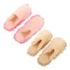 Zerodeko Cleaning Sweeping Slippers with Fleece Lining, Medium Size 2-pair Set in Pink and Beige, Removable Thick Plush Mop Shoes for Household Floor Cleaning and Convenient Home Use view 1