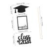 VICASKY 12pcs Graduation Cupcake Toppers Flower Centerpiece Sticks Congrats Cake Decorations for Graduation Party Dessert Ornaments for Celebrations Photo Props view 4