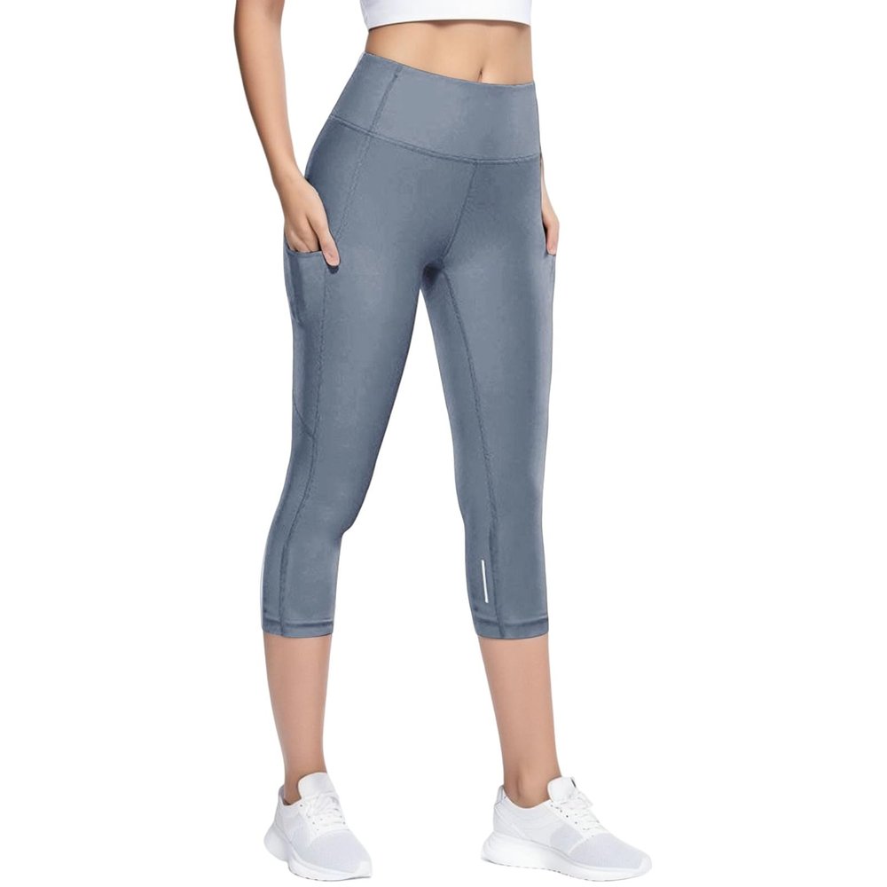 WILLBEST Women's High Waist Tight Yoga Pants Workout Leggings Tummy Control Plus Size Running Exercise Gym Fitness Scrunch Booty 3/4 Length Stretch Trousers