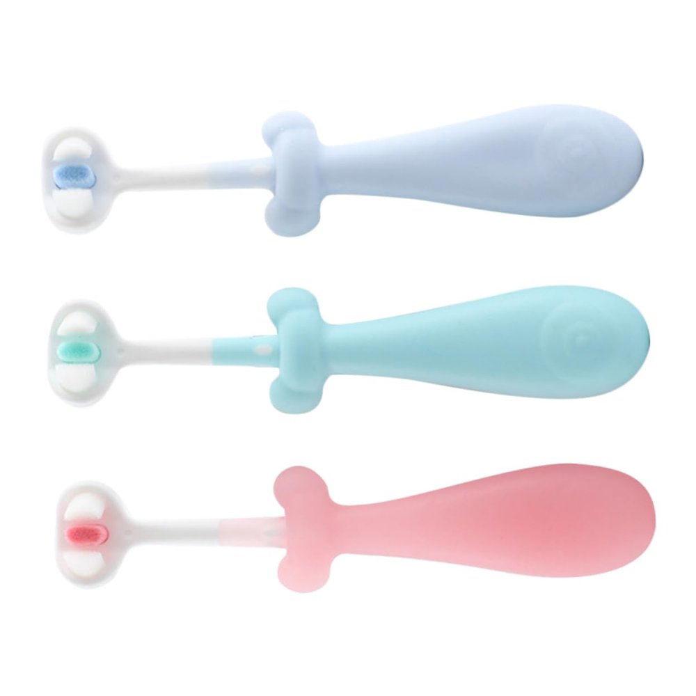 Angoily 3pcs Boy Girl Toothbrush for Years Boys and Girls Soft Bristles Brush Manual Cleaning