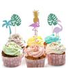ABOOFAN 15pcs Flamingo Pineapple Stick Hawaiian Theme Party Cake Topper Creative Insert Cake Decor for Dessert Gathering Party Decorations view 4