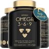Omega 3 6 9 Capsules - High Strength 3000mg Triple Potency - Premium Fish Oil, Flaxseed & Sunflower Oil - 90 Easy to Swallow Softgel Tablets - EPA DHA ALA Omega 369 Fatty Acids Nutritional Supplements view 1