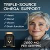 Omega 3 6 9 Capsules - High Strength 3000mg Triple Potency - Premium Fish Oil, Flaxseed & Sunflower Oil - 90 Easy to Swallow Softgel Tablets - EPA DHA ALA Omega 369 Fatty Acids Nutritional Supplements view 2