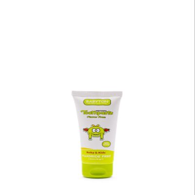 Babyton Natural Toothpaste - Tropical Flavor, Safe for Babies and Kids, Free from SLS/Fluoride/Parabens, 50ml (Flavor Free)