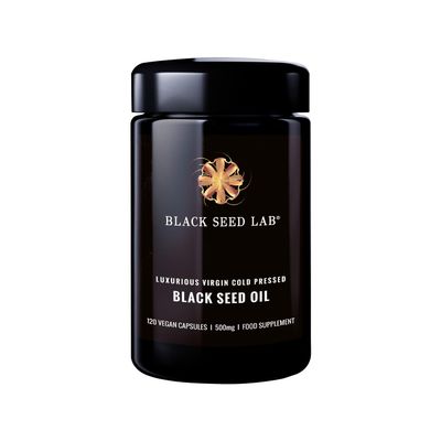 Black Seed Oil - 120 Vegetarian 500mg Softgel Capsules - Luxurious Egyptian Cold Pressed Nigella Sativa Plant Producing Black Cumin Seed Oil - Non-GMO - Made by BLACK SEED LAB in UK - Jar