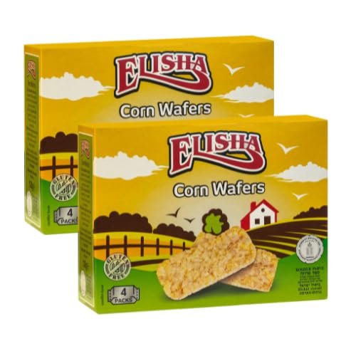 Elisha Kosher Flat Corn/Rice Wafers 4 Individual Packs (2 Pack) (Corn)