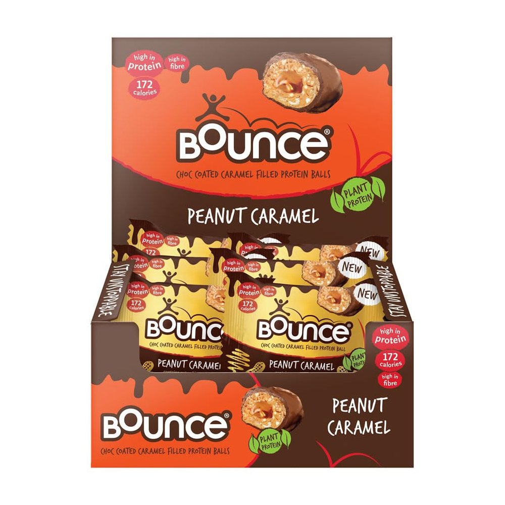 Bounce Indulgent Chocolate Dipped Peanut Caramel Protein Ball 40g | Snack | Gluten Free | High in Protein | High in Fibre