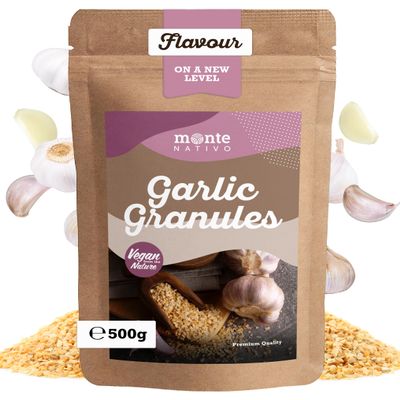 Garlic Granules Monte Nativo (500g) - Dried Garlic Granules for Cooking - Gently dried and aromatic Spices ideal for Cooking and Seasoning