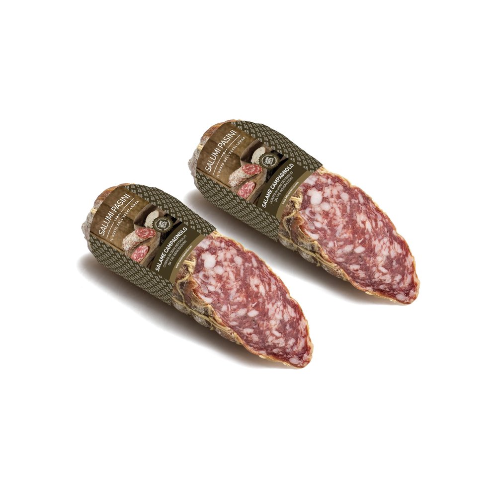 Campagnolo Salami sliced Salumi Pasini | Tied by hand | Pack with 2 slices | 2x200g