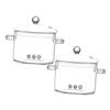 ABOOFAN Set of 2 Glass Saucepans Heat-Resistant Glass Cooking Pot Lid for Noodles Soup Large Capacity Instant Noodle Bowl for Kitchen view 1