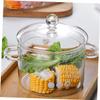 ABOOFAN Set of 2 Glass Saucepans Heat-Resistant Glass Cooking Pot Lid for Noodles Soup Large Capacity Instant Noodle Bowl for Kitchen view 2