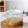 ABOOFAN Set of 2 Glass Saucepans Heat-Resistant Glass Cooking Pot Lid for Noodles Soup Large Capacity Instant Noodle Bowl for Kitchen view 3
